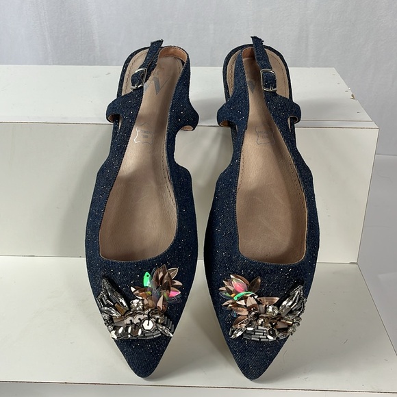 Anthropologie Vanessa Wu Embellished City Flats. - Picture 3 of 7